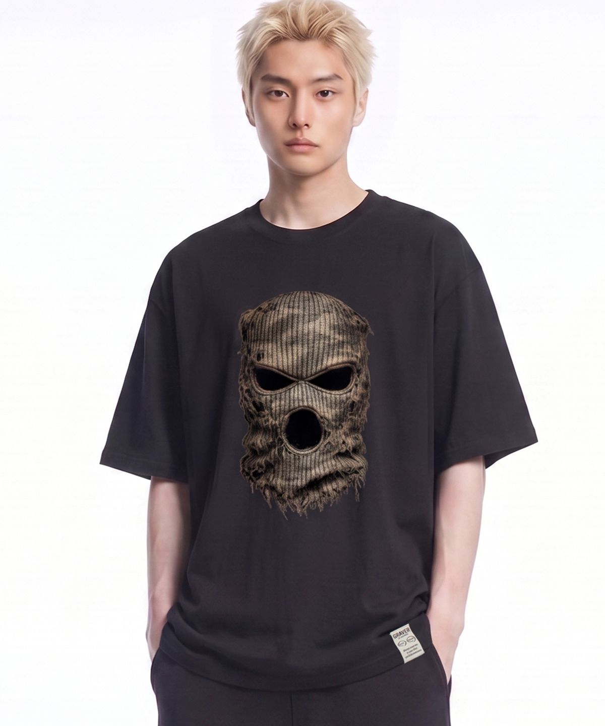 그레이버 오디너리(GRAVER ORDINARY) [ODNR UNISEX]Camouflage Mask 반팔 티셔츠_3color
