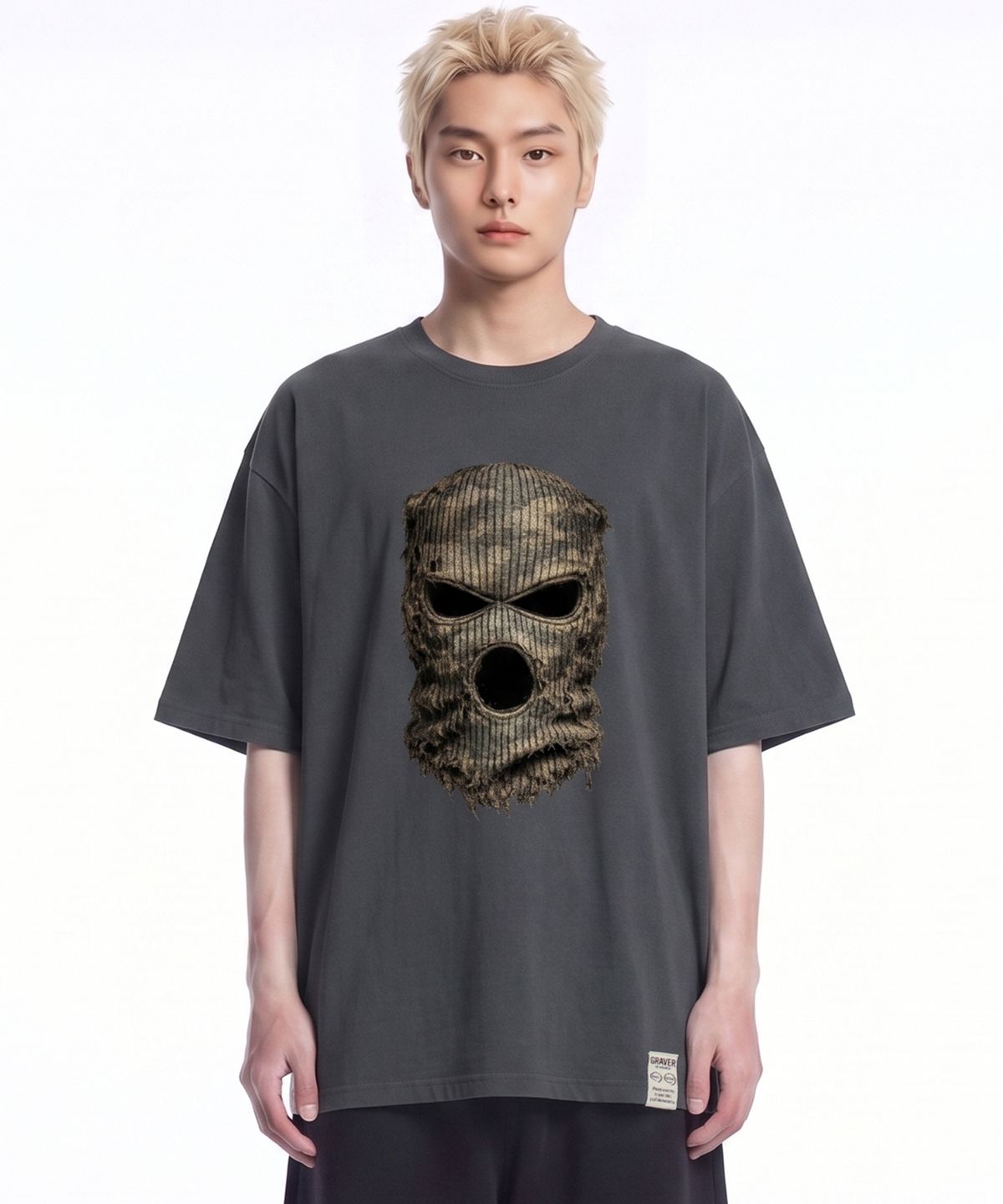 그레이버 오디너리(GRAVER ORDINARY) [ODNR UNISEX]Camouflage Mask 반팔 티셔츠_3color