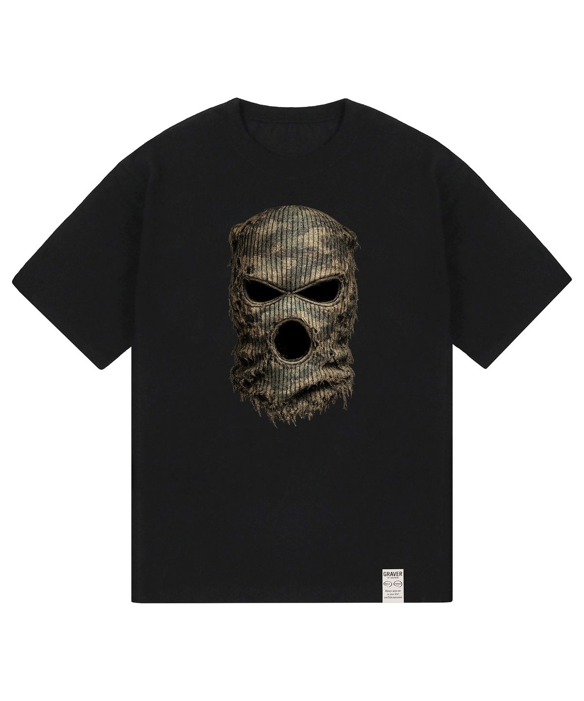 그레이버 오디너리(GRAVER ORDINARY) [ODNR UNISEX]Camouflage Mask 반팔 티셔츠_3color
