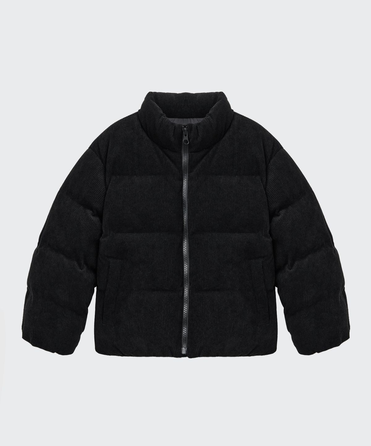 무신사 스탠다드 키즈(MUSINSA STANDARD KIDS) 데일리 푸퍼 코듀로이 숏 패딩 재킷 [블랙]