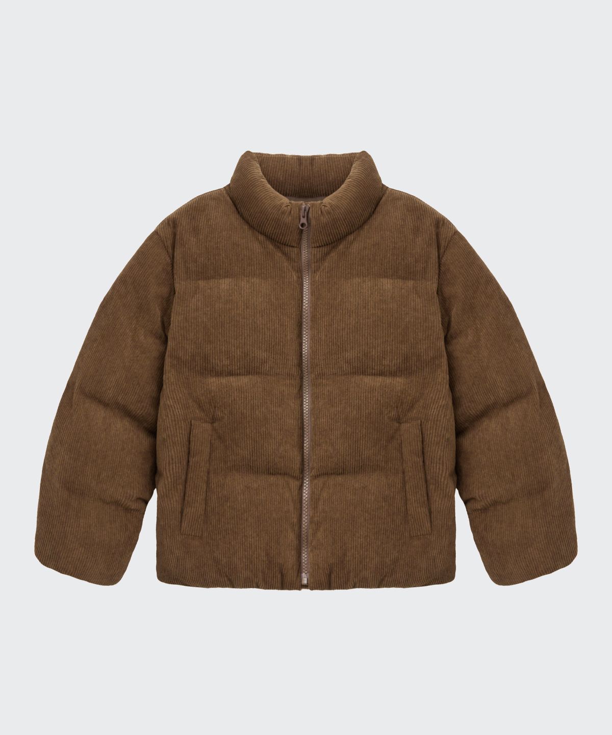 무신사 스탠다드 키즈(MUSINSA STANDARD KIDS) 데일리 푸퍼 코듀로이 숏 패딩 재킷 [바로크 브라운]