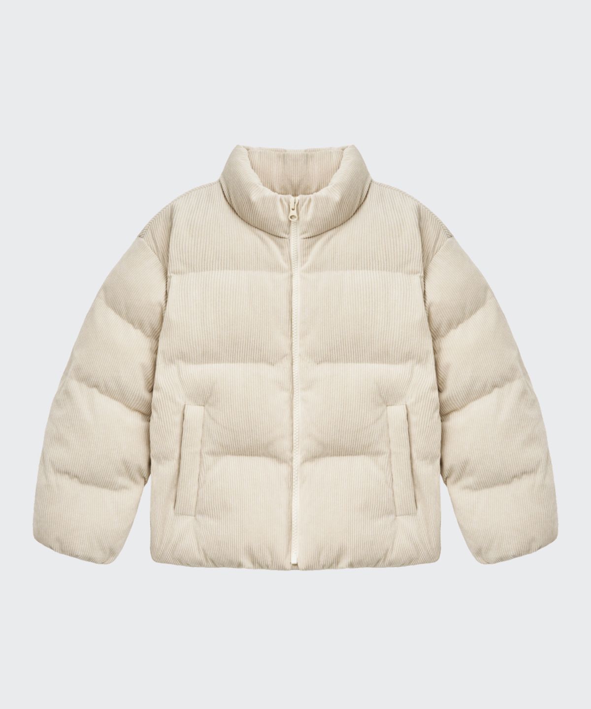 무신사 스탠다드 키즈(MUSINSA STANDARD KIDS) 데일리 푸퍼 코듀로이 숏 패딩 재킷 [크림]