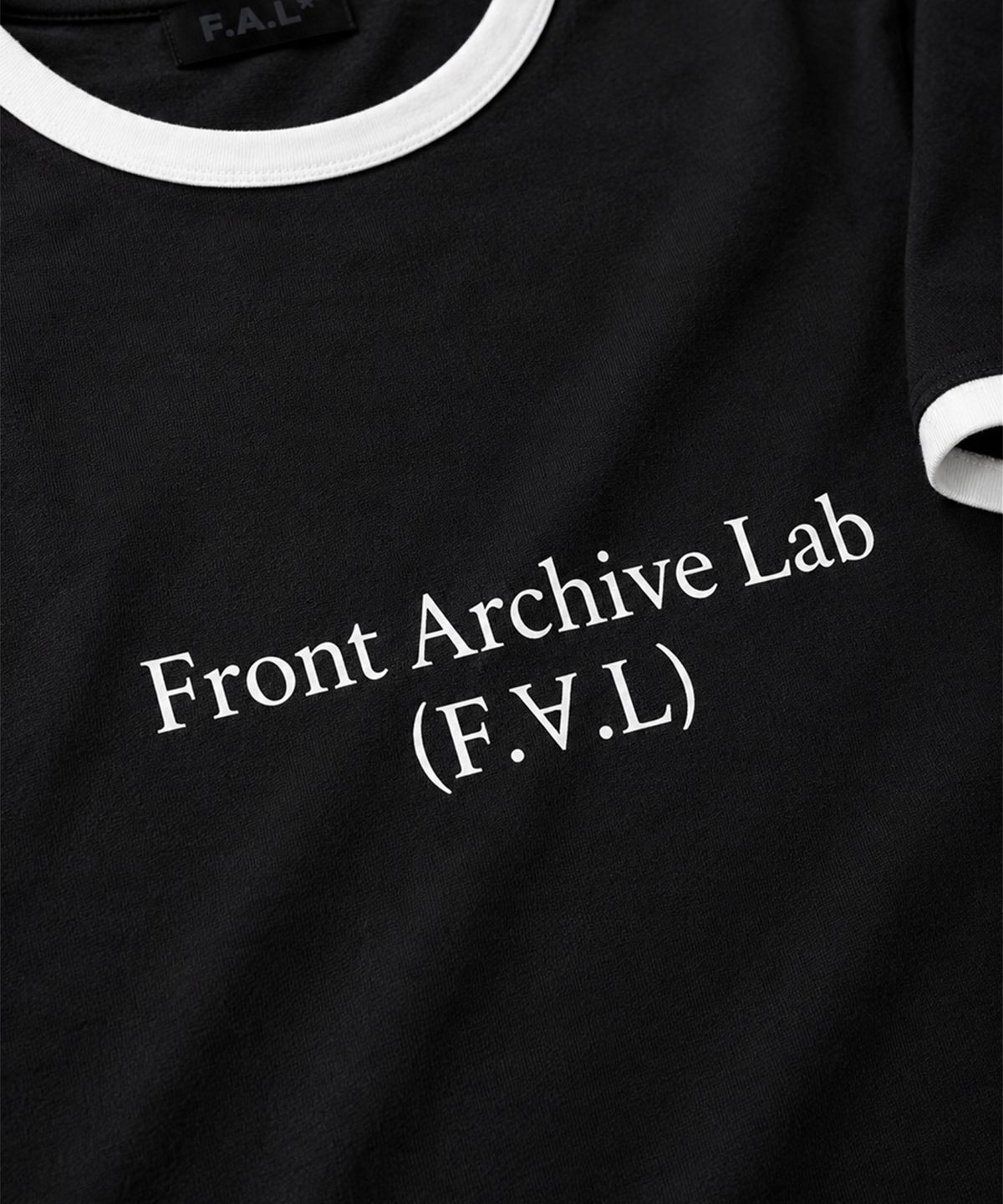 프론트아카이브랩(FRONT ARCHIVE LAB) REVERSE 우먼 크롭 링거 티셔츠 [블랙]