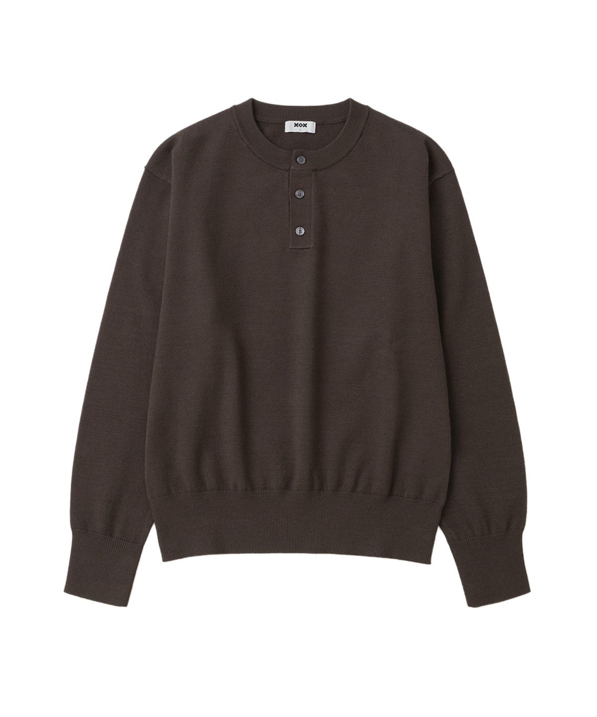 엑스오엑스(XOX) 에센셜 헨리넥 크롭 니트[BROWN]