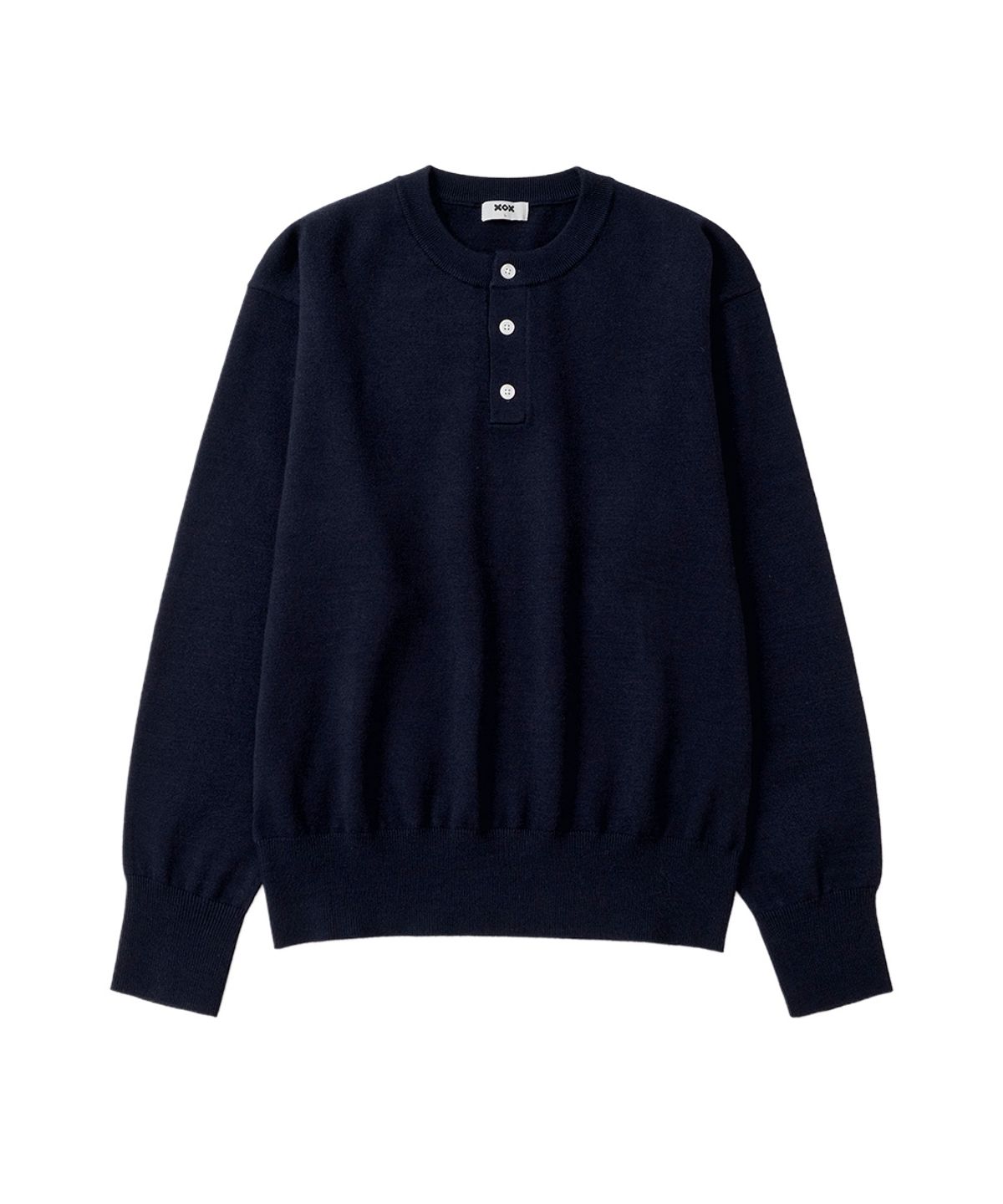엑스오엑스(XOX) 에센셜 헨리넥 크롭 니트[NAVY]
