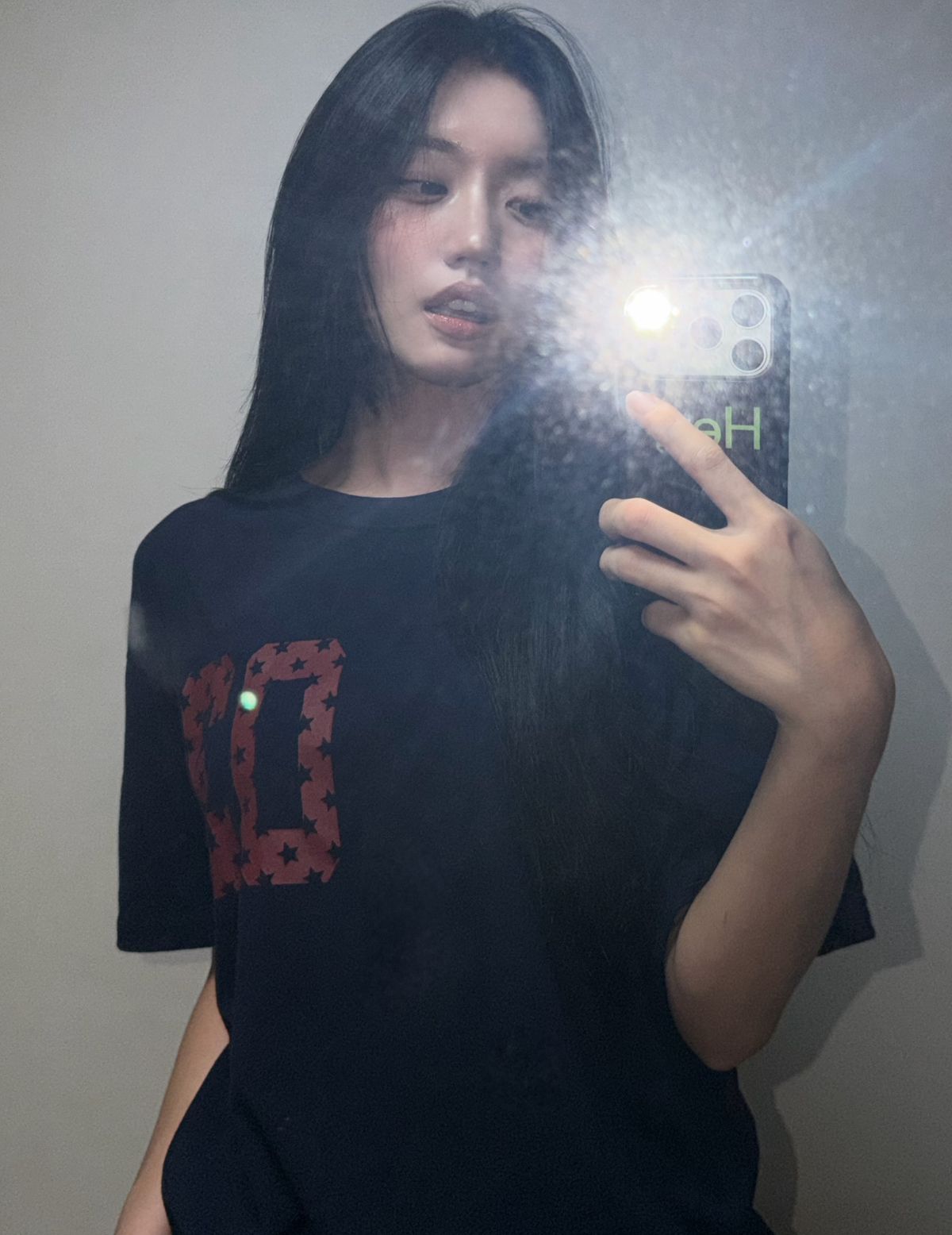 아모우(AMOU) 03스타 하프 티셔츠 네이비