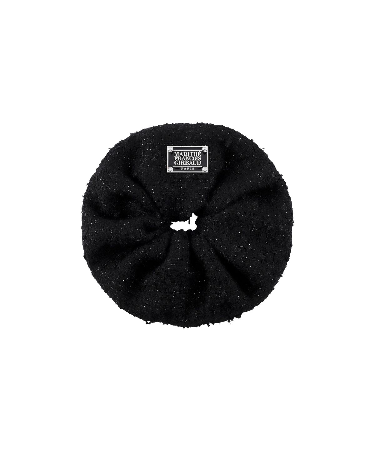 마리떼 프랑소와 저버(MARITHÉ + FRANҪOIS GIRBAUD) CLASSIC LOGO TWEED BIG SCRUNCHIE black