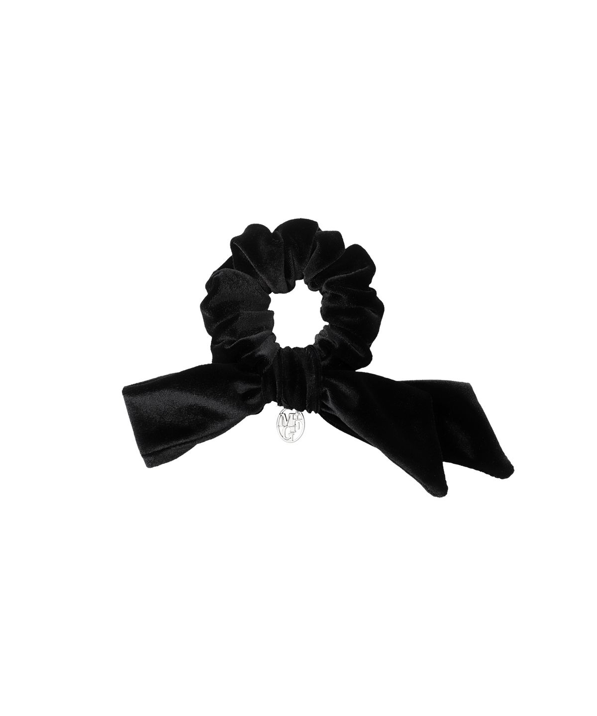 마리떼 프랑소와 저버(MARITHÉ + FRANҪOIS GIRBAUD) CIRCLE LOGO BIG RIBBON VELVET SCRUNCHIE black