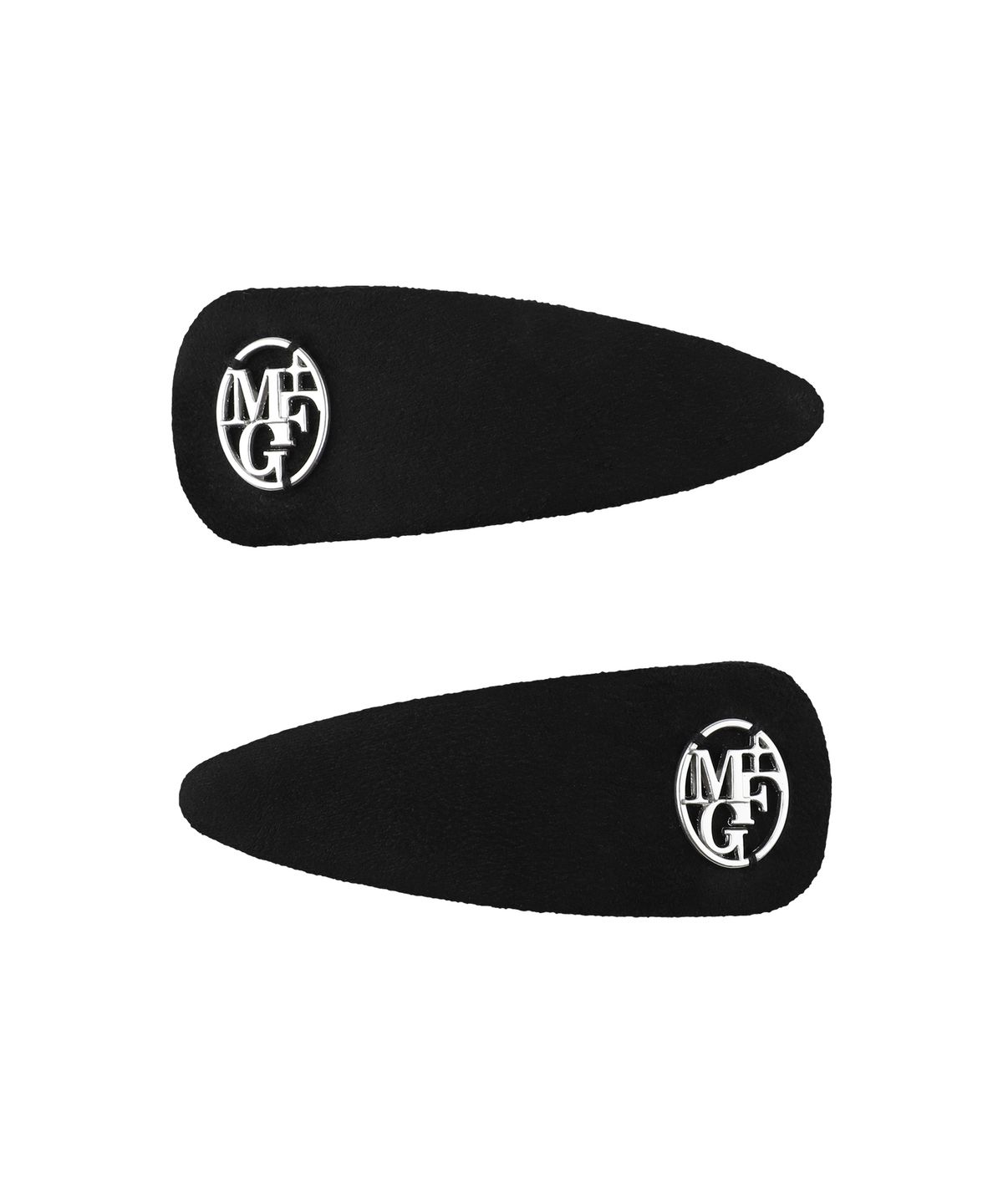 마리떼 프랑소와 저버(MARITHÉ + FRANҪOIS GIRBAUD) CIRCLE LOGO SUEDE HAIR PIN 2PACK black