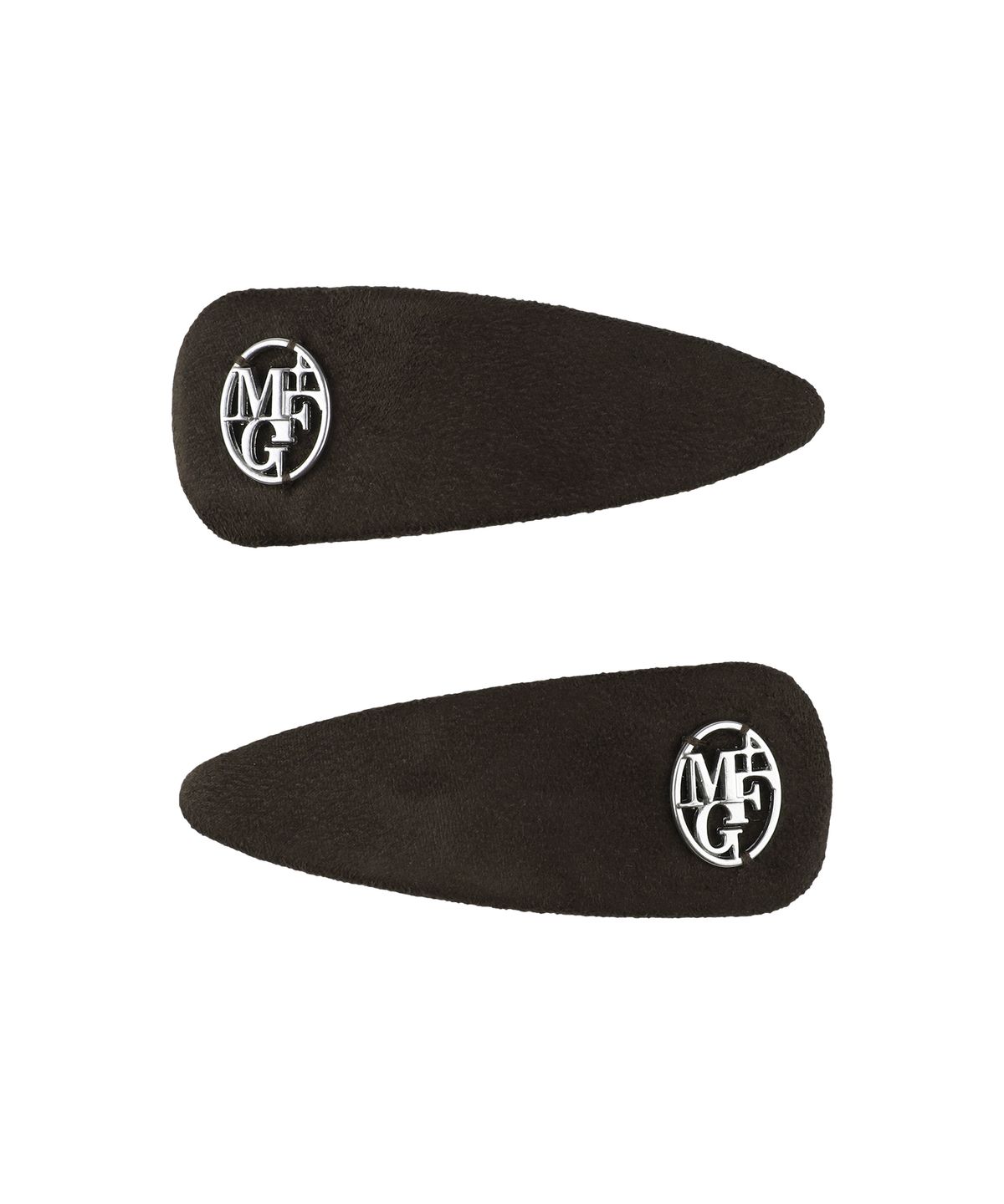 마리떼 프랑소와 저버(MARITHÉ + FRANҪOIS GIRBAUD) CIRCLE LOGO SUEDE HAIR PIN 2PACK brown