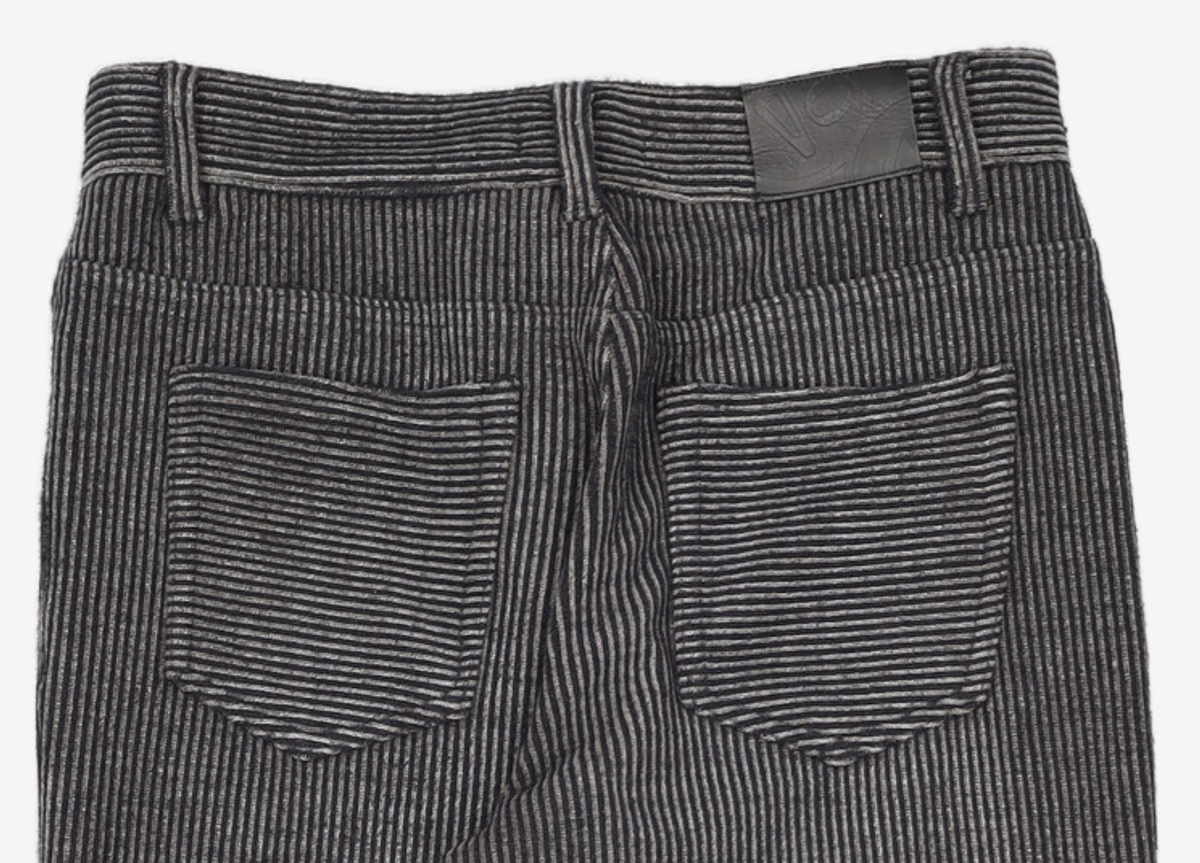 애드오프(ADDOFF) STRIPE FEATHER PANTS BLACK 50