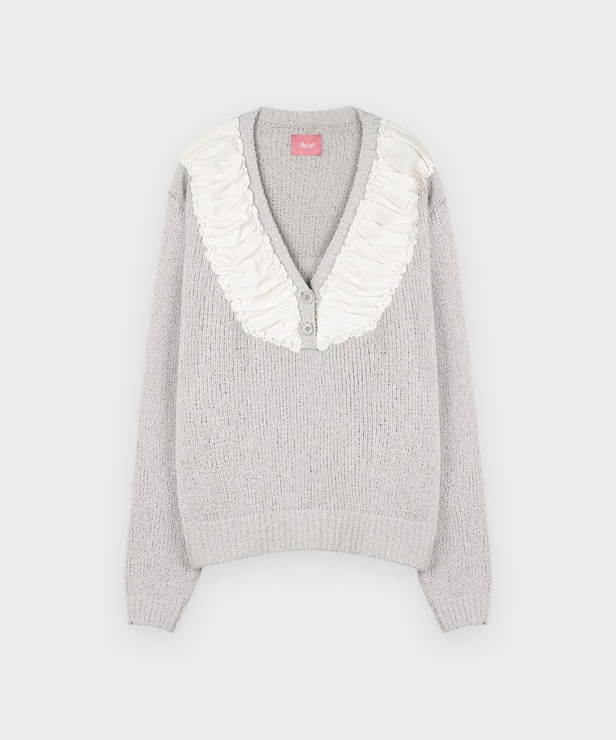 시눈(SINOON) Chiffon Shirring Knit (Grey)