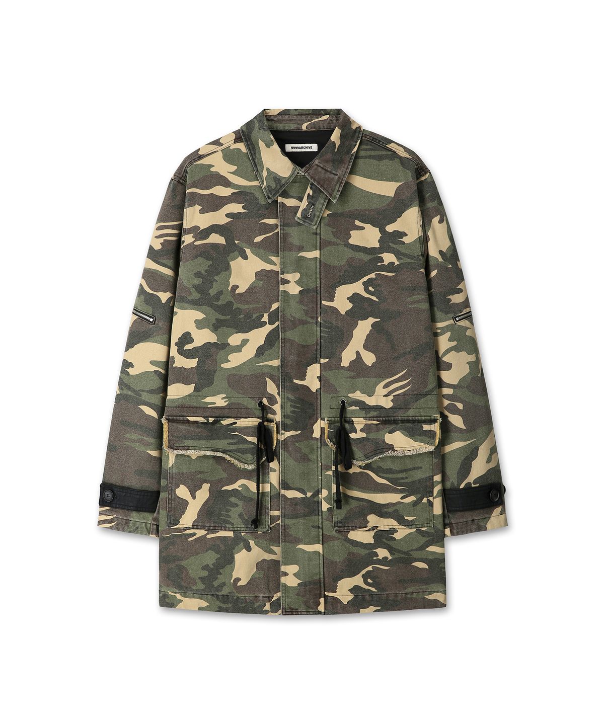 9999아카이브(9999ARCHIVE) Vintage Cut-Out Washed Military Parka