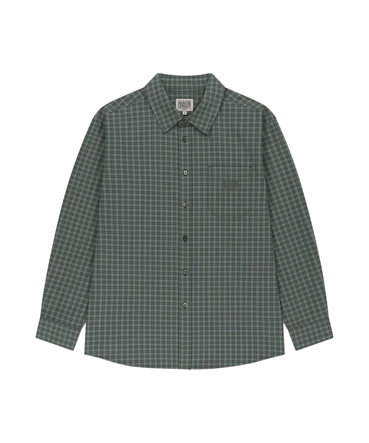 마리떼 프랑소와 저버(MARITHÉ + FRANҪOIS GIRBAUD) MICRO CLASSIC LOGO OVERSIZED CHECK SHIRT gray