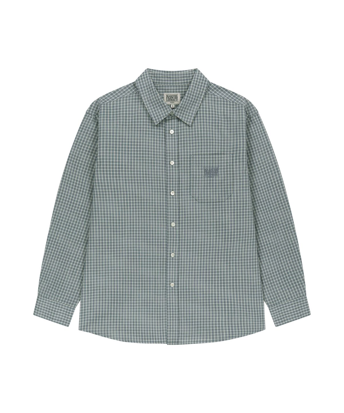 마리떼 프랑소와 저버(MARITHÉ + FRANҪOIS GIRBAUD) MICRO CLASSIC LOGO OVERSIZED CHECK SHIRT blue