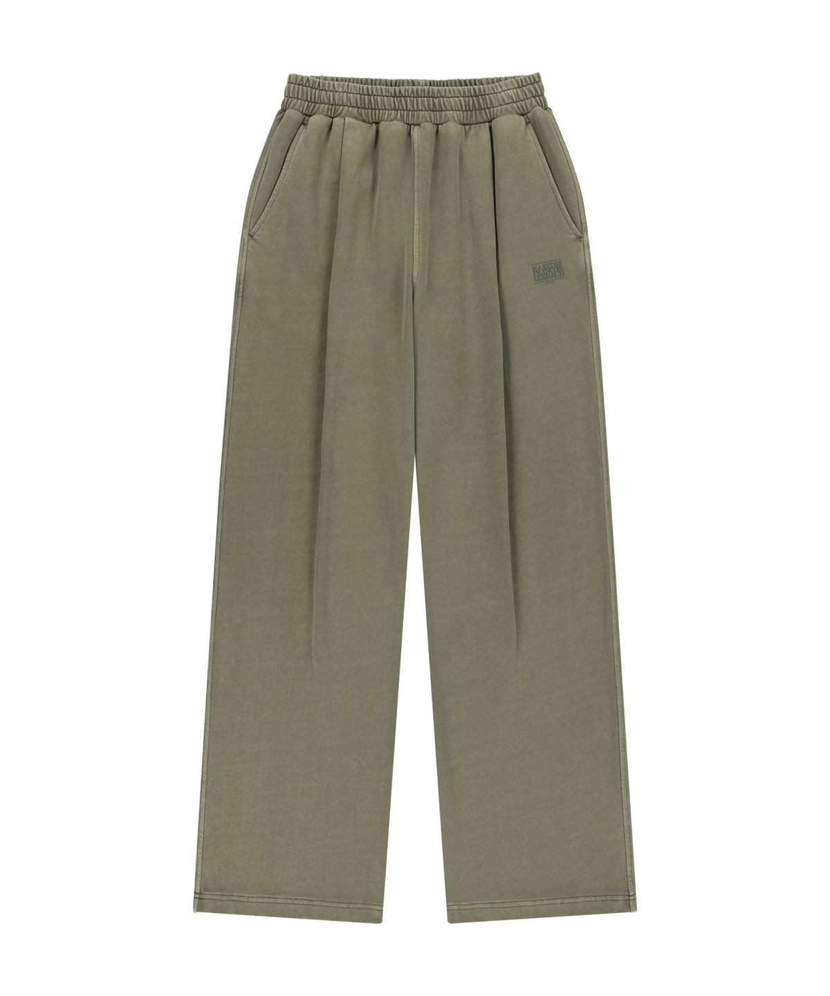 마리떼 프랑소와 저버(MARITHÉ + FRANҪOIS GIRBAUD) CRACK CLASSIC LOGO DYEING ONE TUCK WIDE SWEAT PANTS khaki