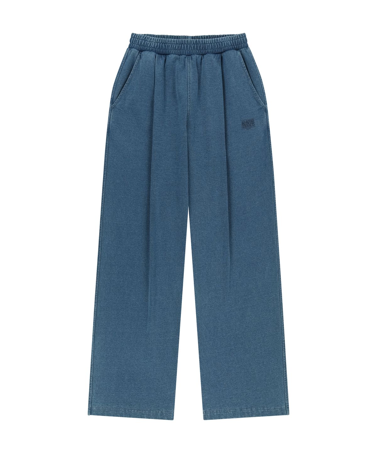 마리떼 프랑소와 저버(MARITHÉ + FRANҪOIS GIRBAUD) CRACK CLASSIC LOGO DYEING ONE TUCK WIDE SWEAT PANTS blue