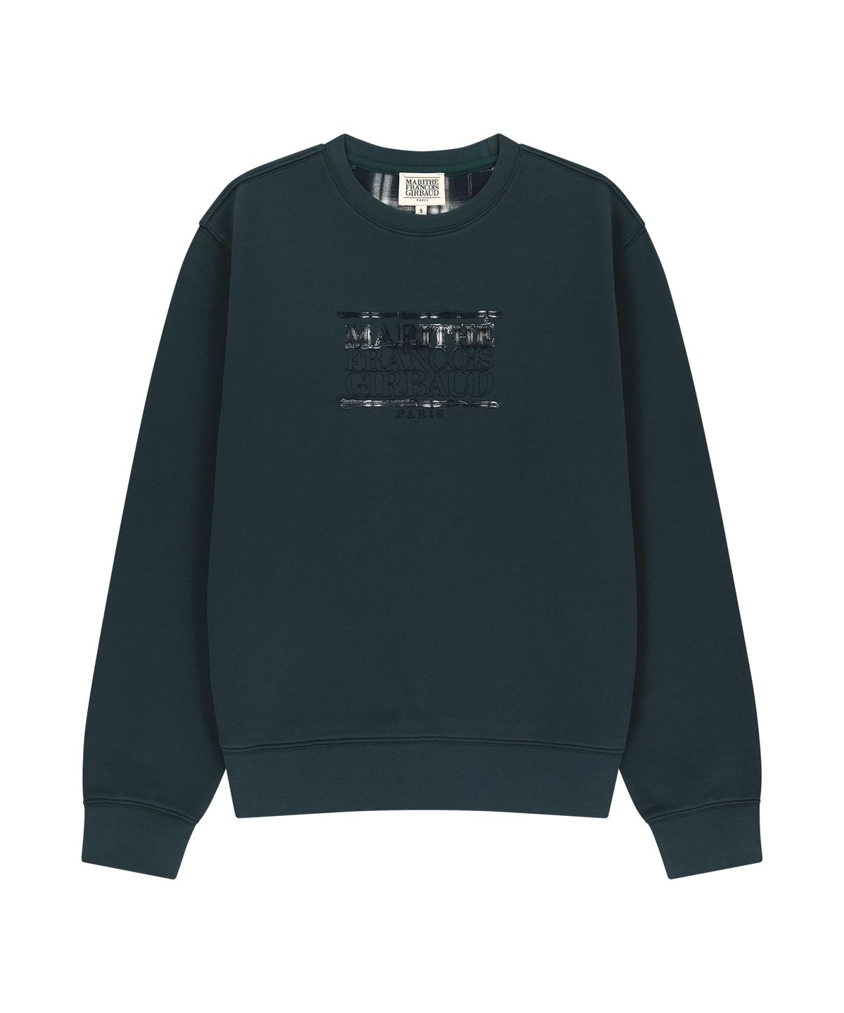 마리떼 프랑소와 저버(MARITHÉ + FRANҪOIS GIRBAUD) [REGEN] CLASSIC LOGO CHECK APPLIQUE SWEATSHIRT dark green
