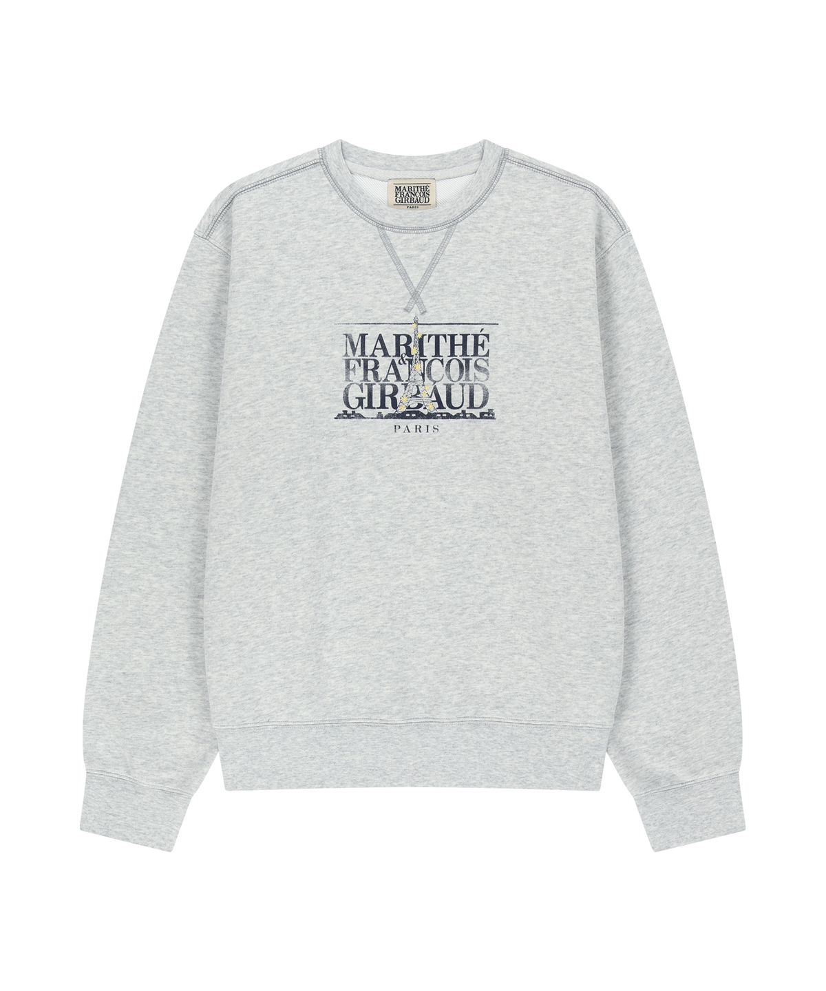 마리떼 프랑소와 저버(MARITHÉ + FRANҪOIS GIRBAUD) EIFFEL CLASSIC LOGO SWEATSHIRT light heather gray