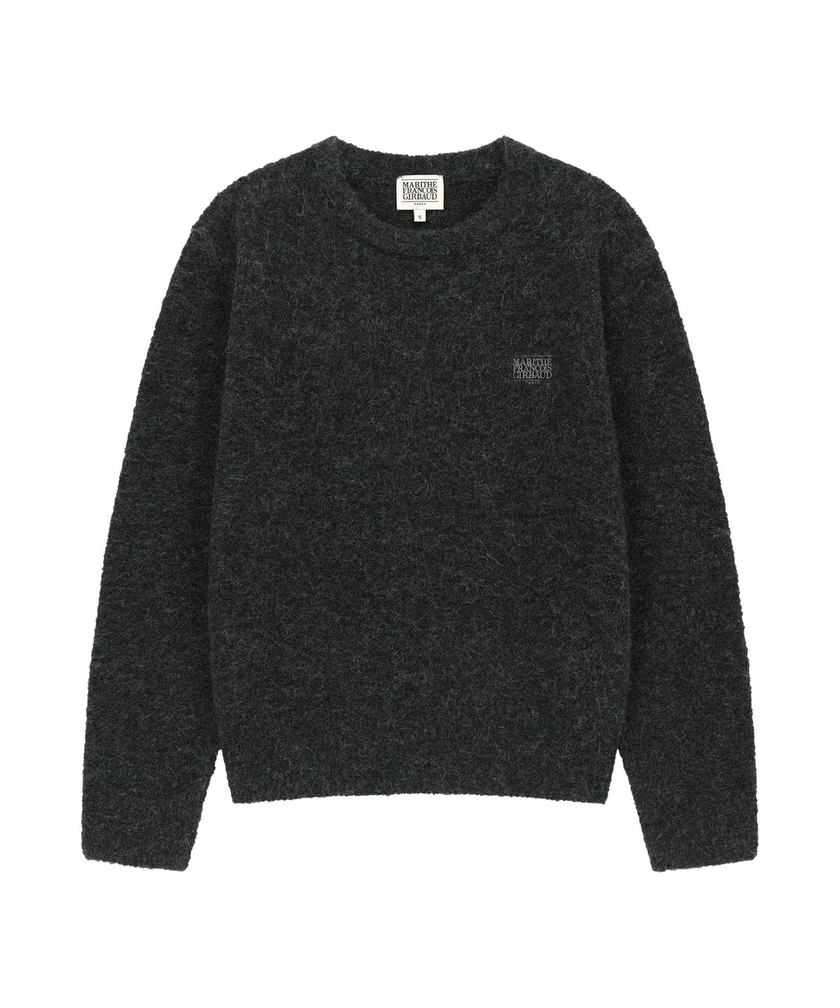 마리떼 프랑소와 저버(MARITHÉ + FRANҪOIS GIRBAUD) SMALL CLASSIC LOGO BOUCLE KNIT PULLOVER charcoal