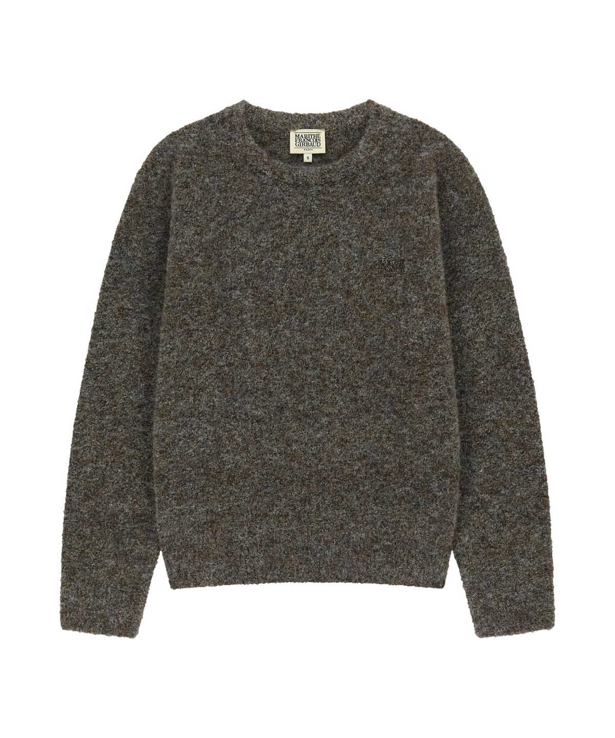 마리떼 프랑소와 저버(MARITHÉ + FRANҪOIS GIRBAUD) SMALL CLASSIC LOGO BOUCLE KNIT PULLOVER dark brown