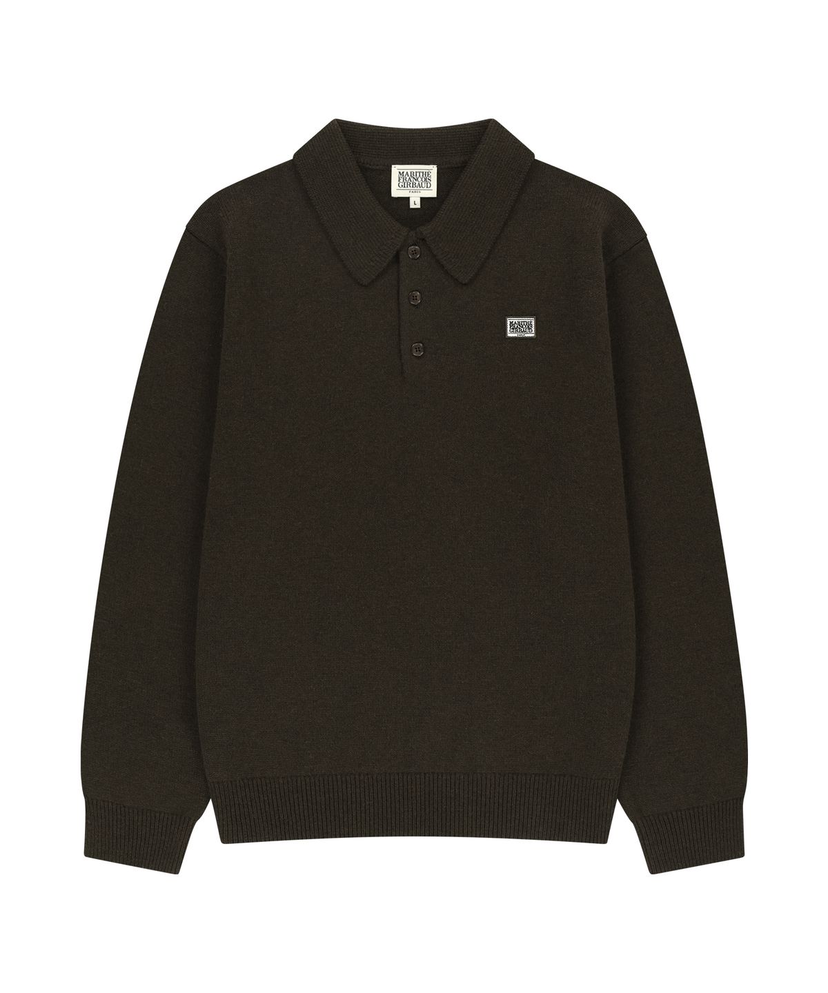 마리떼 프랑소와 저버(MARITHÉ + FRANҪOIS GIRBAUD) M SMALL CLASSIC LOGO COLLAR KNIT dark brown
