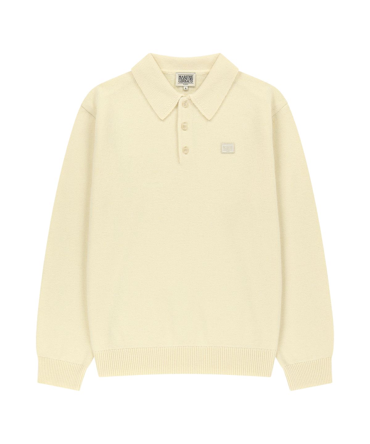 마리떼 프랑소와 저버(MARITHÉ + FRANҪOIS GIRBAUD) M SMALL CLASSIC LOGO COLLAR KNIT ivory
