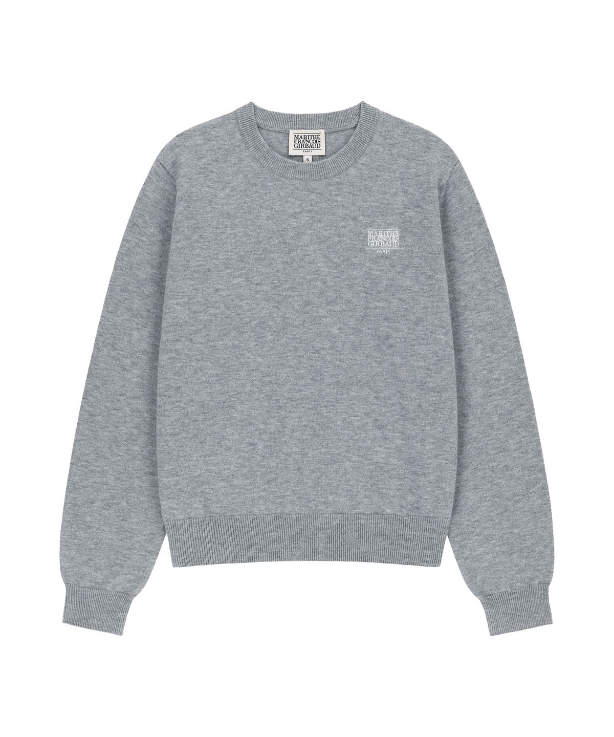 마리떼 프랑소와 저버(MARITHÉ + FRANҪOIS GIRBAUD) W SMALL CLASSIC LOGO KNIT PULLOVER melange gray