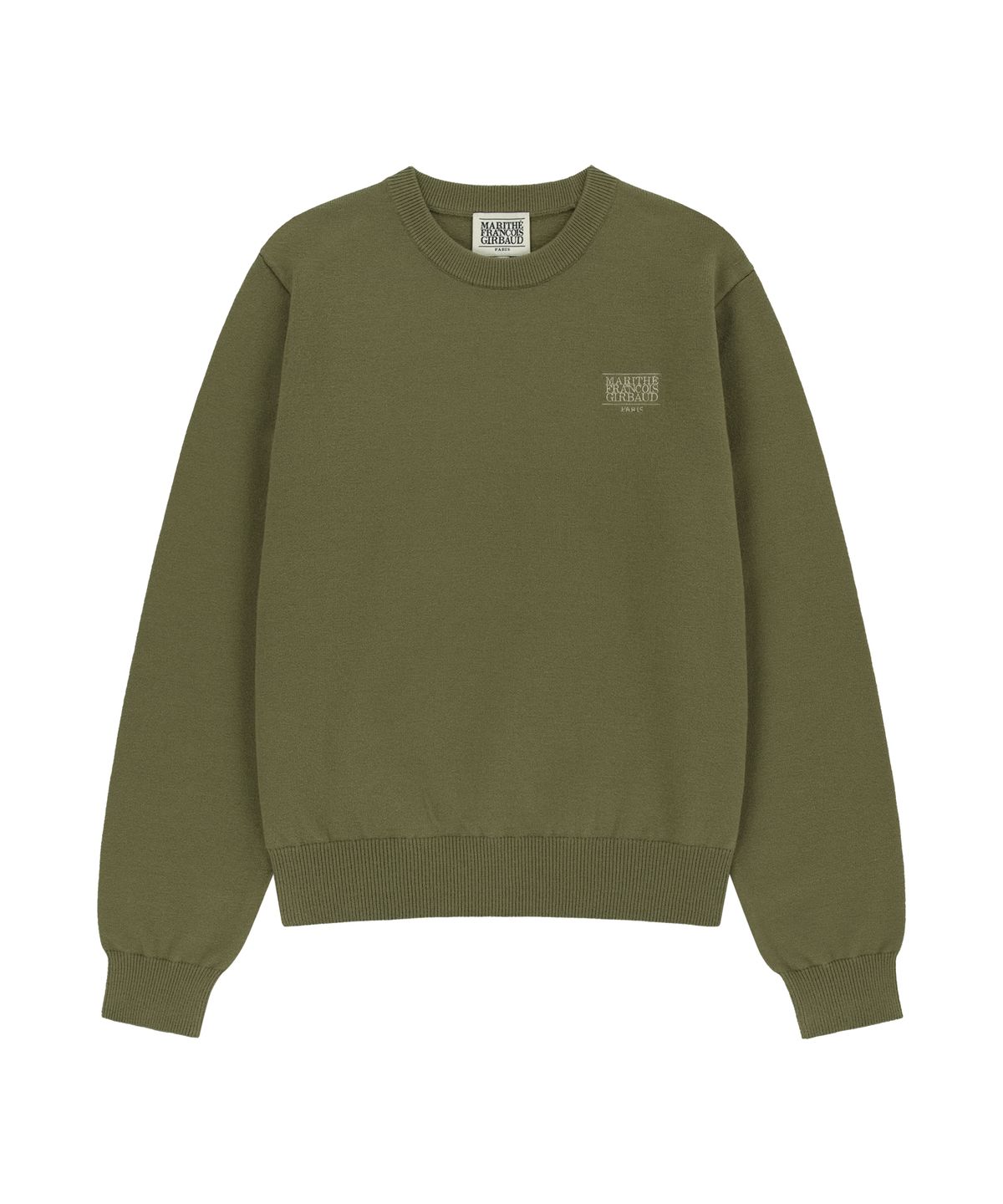 마리떼 프랑소와 저버(MARITHÉ + FRANҪOIS GIRBAUD) W SMALL CLASSIC LOGO KNIT PULLOVER olive