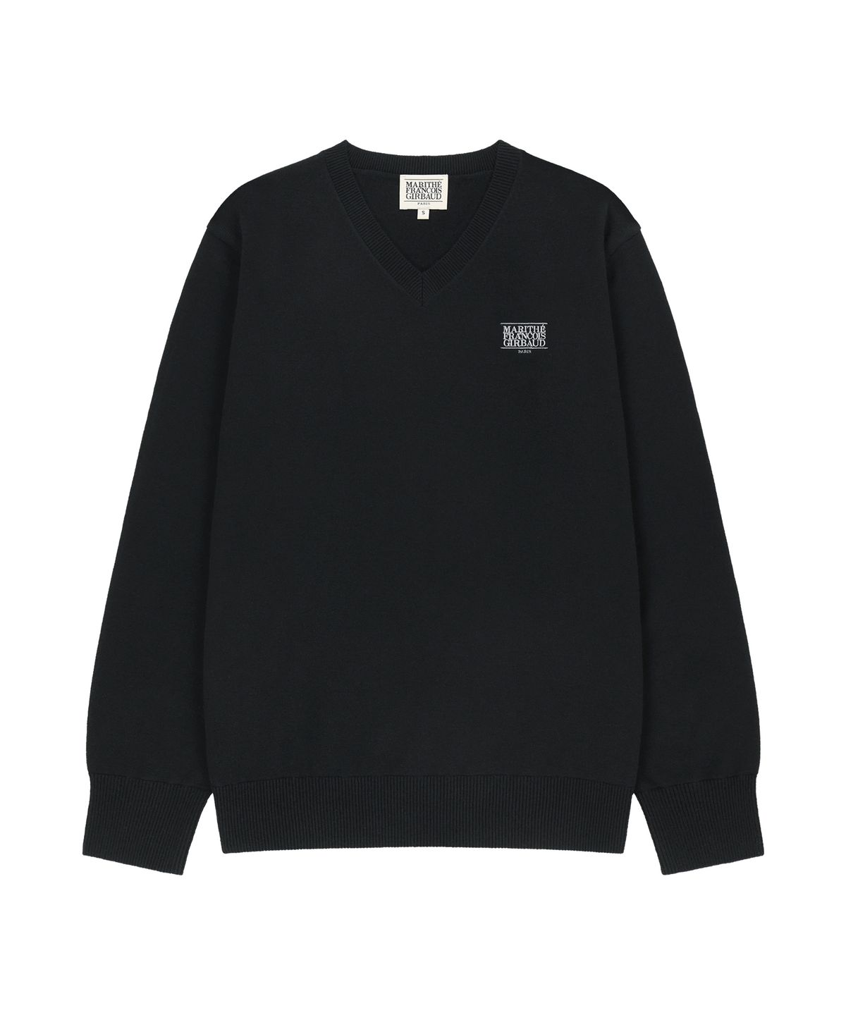 마리떼 프랑소와 저버(MARITHÉ + FRANҪOIS GIRBAUD) W MICRO CLASSIC LOGO V-NECK KNIT black