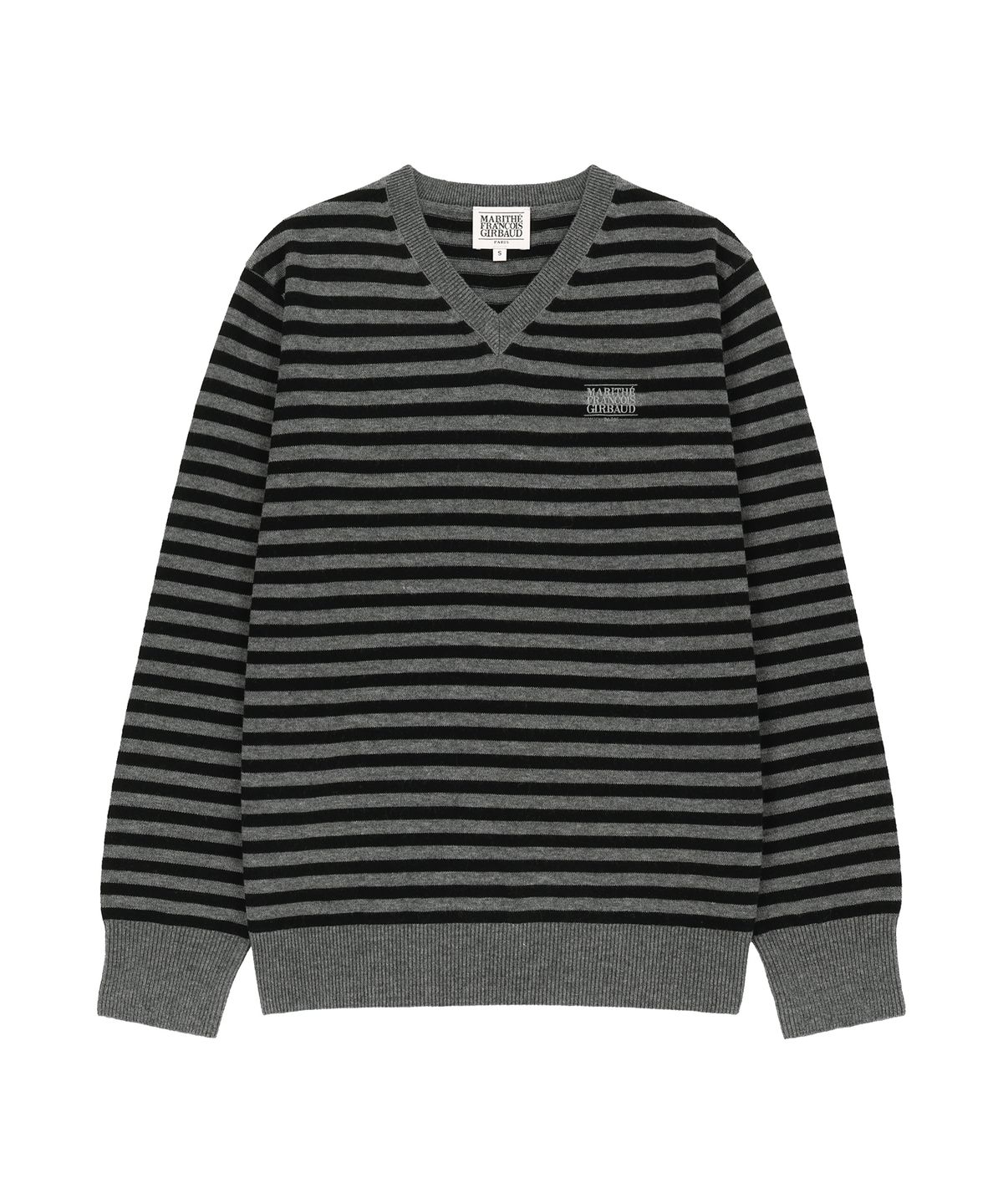 마리떼 프랑소와 저버(MARITHÉ + FRANҪOIS GIRBAUD) W MICRO CLASSIC LOGO V-NECK KNIT charcoal