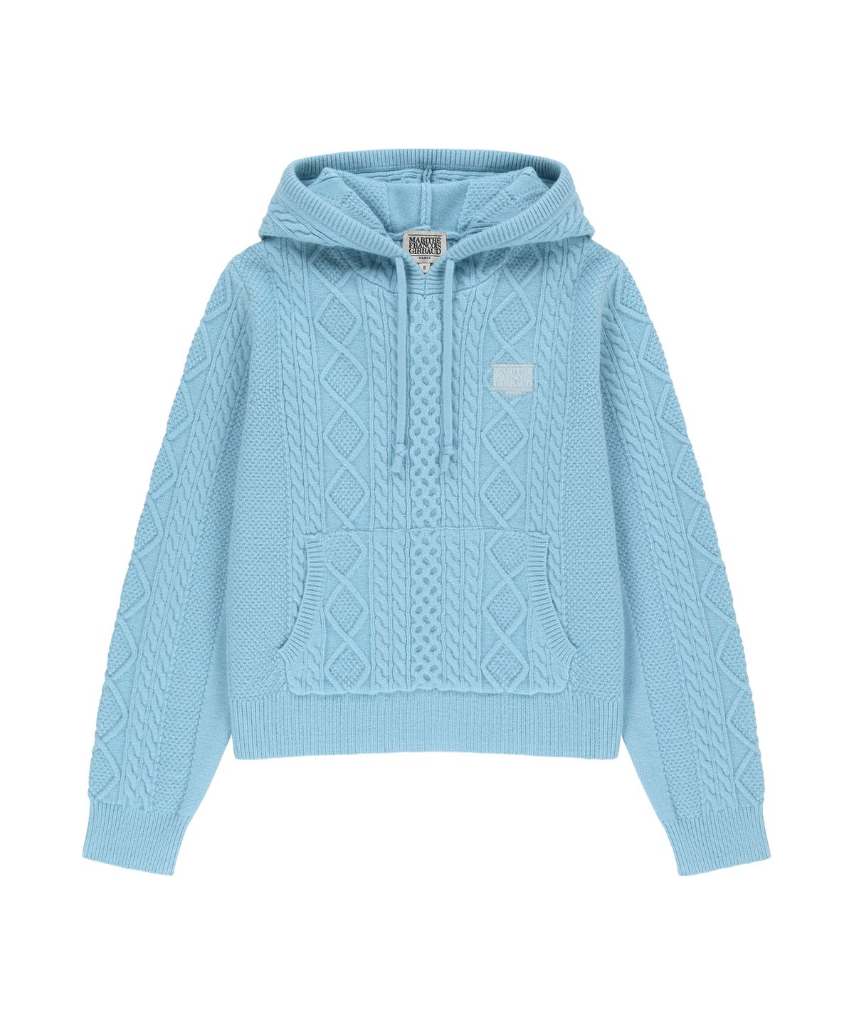 마리떼 프랑소와 저버(MARITHÉ + FRANҪOIS GIRBAUD) W MICRO CLASSIC LOGO CABLE HOODED KNIT sky blue