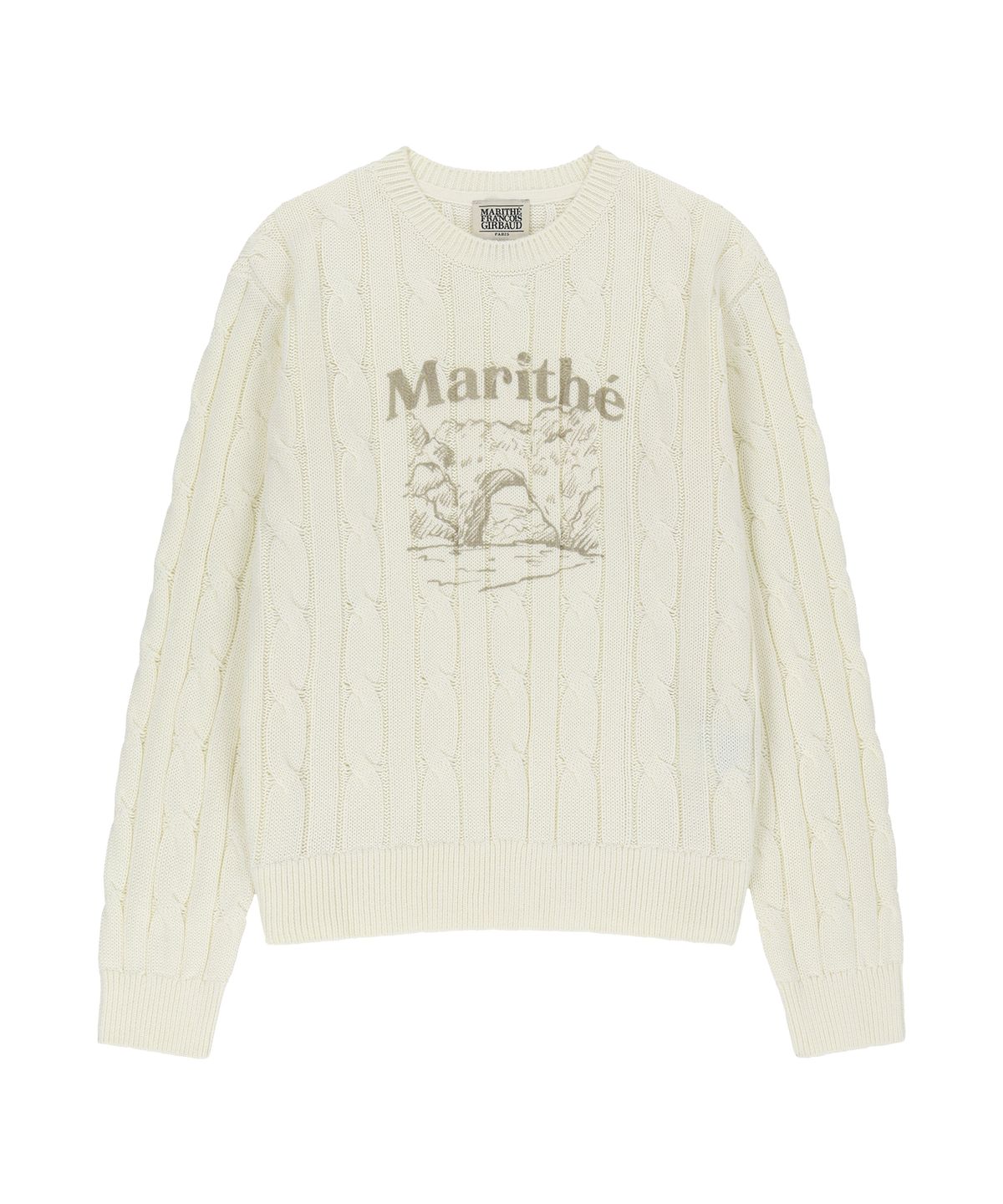 마리떼 프랑소와 저버(MARITHÉ + FRANҪOIS GIRBAUD) W GRAPHIC CABLE KNIT PULLOVER ivory