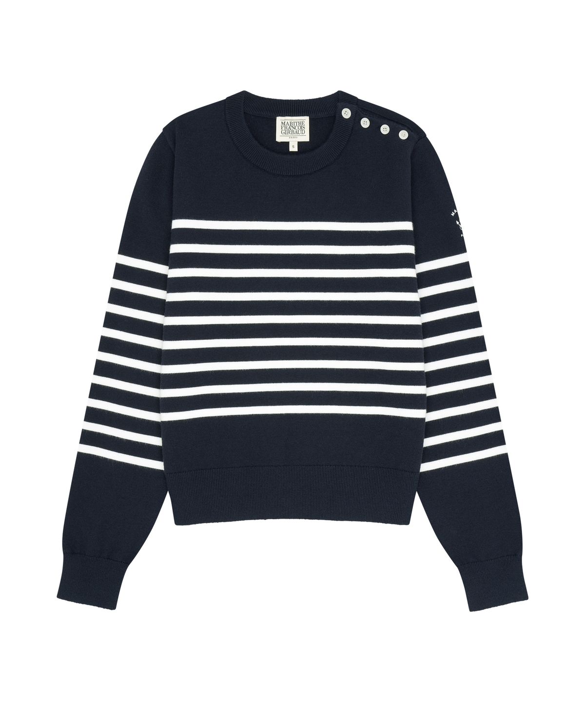 마리떼 프랑소와 저버(MARITHÉ + FRANҪOIS GIRBAUD) W MARINE BUTTON POINT KNIT PULLOVER navy