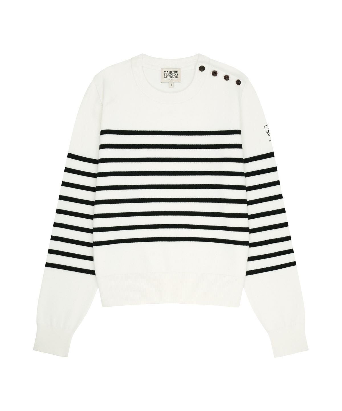 마리떼 프랑소와 저버(MARITHÉ + FRANҪOIS GIRBAUD) W MARINE BUTTON POINT KNIT PULLOVER ivory