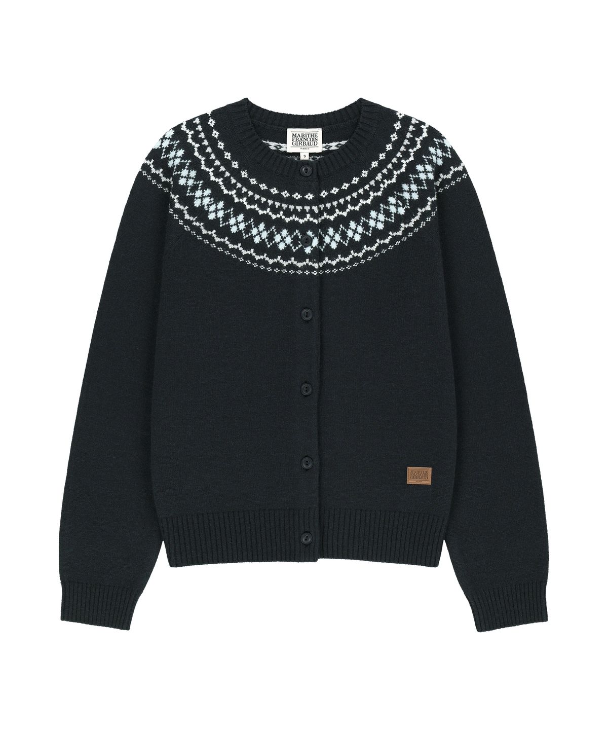 마리떼 프랑소와 저버(MARITHÉ + FRANҪOIS GIRBAUD) W SMALL CLASSIC LOGO NORDIC CARDIGAN SET UP navy