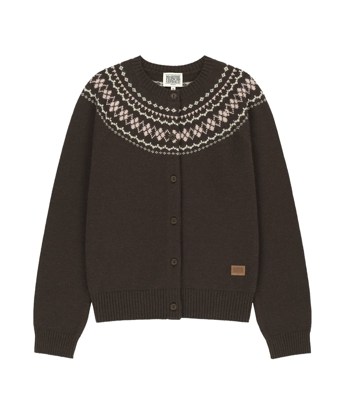마리떼 프랑소와 저버(MARITHÉ + FRANҪOIS GIRBAUD) W SMALL CLASSIC LOGO NORDIC CARDIGAN SET UP brown