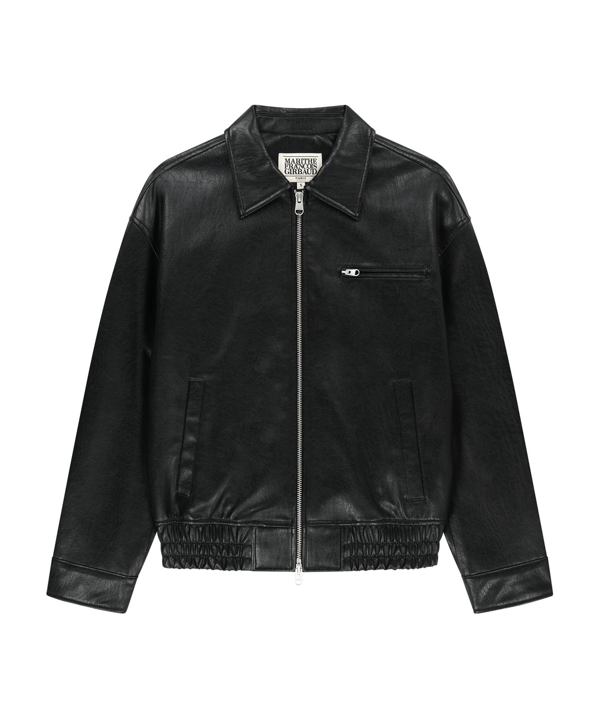 마리떼 프랑소와 저버(MARITHÉ + FRANҪOIS GIRBAUD) FAUX LEATHER COLLAR JACKET black