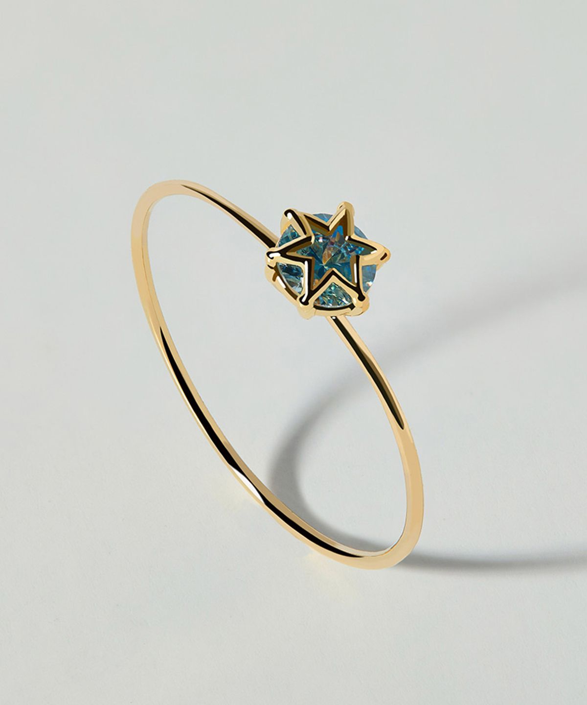 엘렌쥬얼리(HELENE JEWELRY) 14K 스카이 블루 큐빅 스타 미스 링 금 실 반지