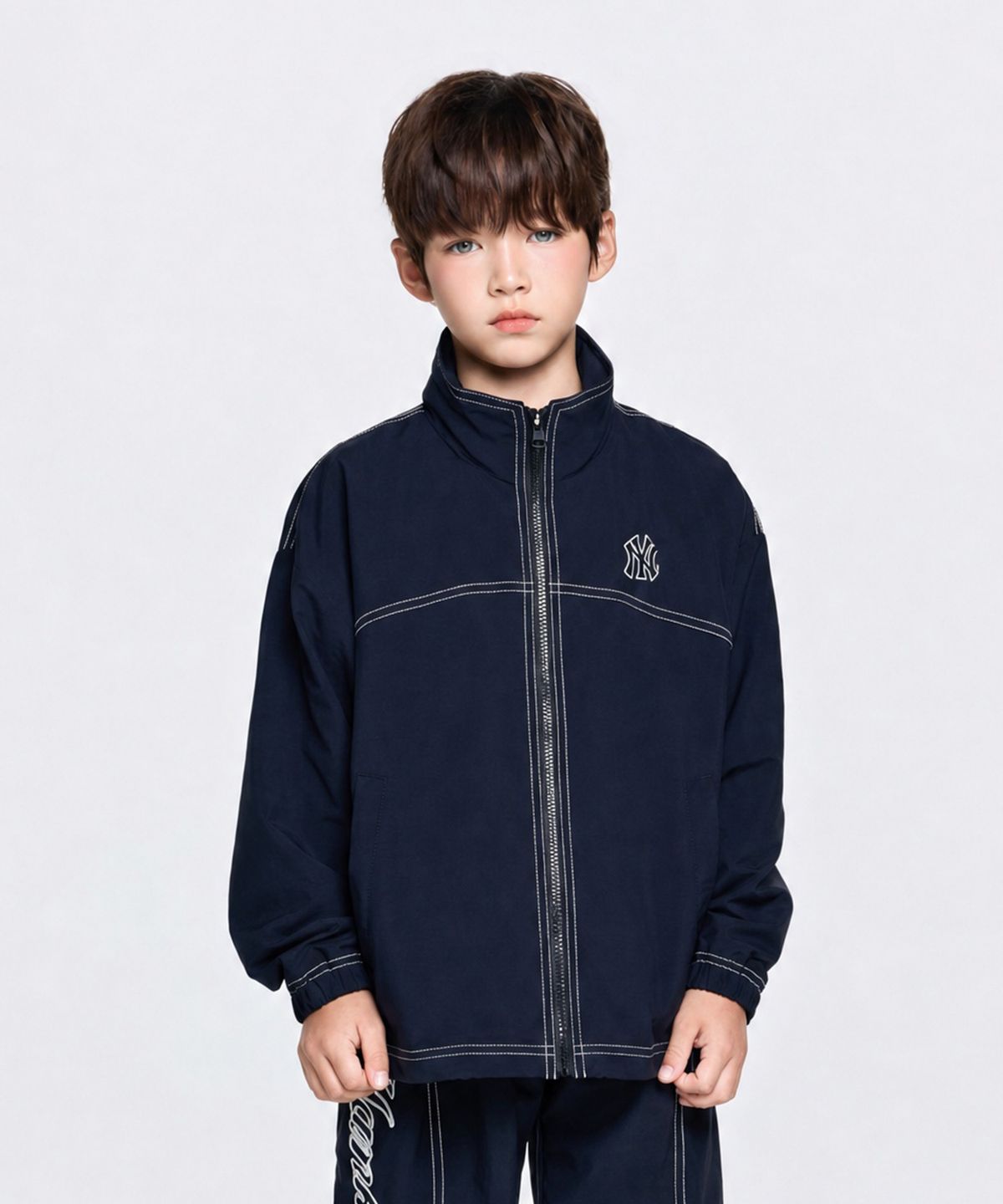엠엘비 키즈(MLB KIDS) 스포티브 패커블후드 바람막이 NY (Navy)