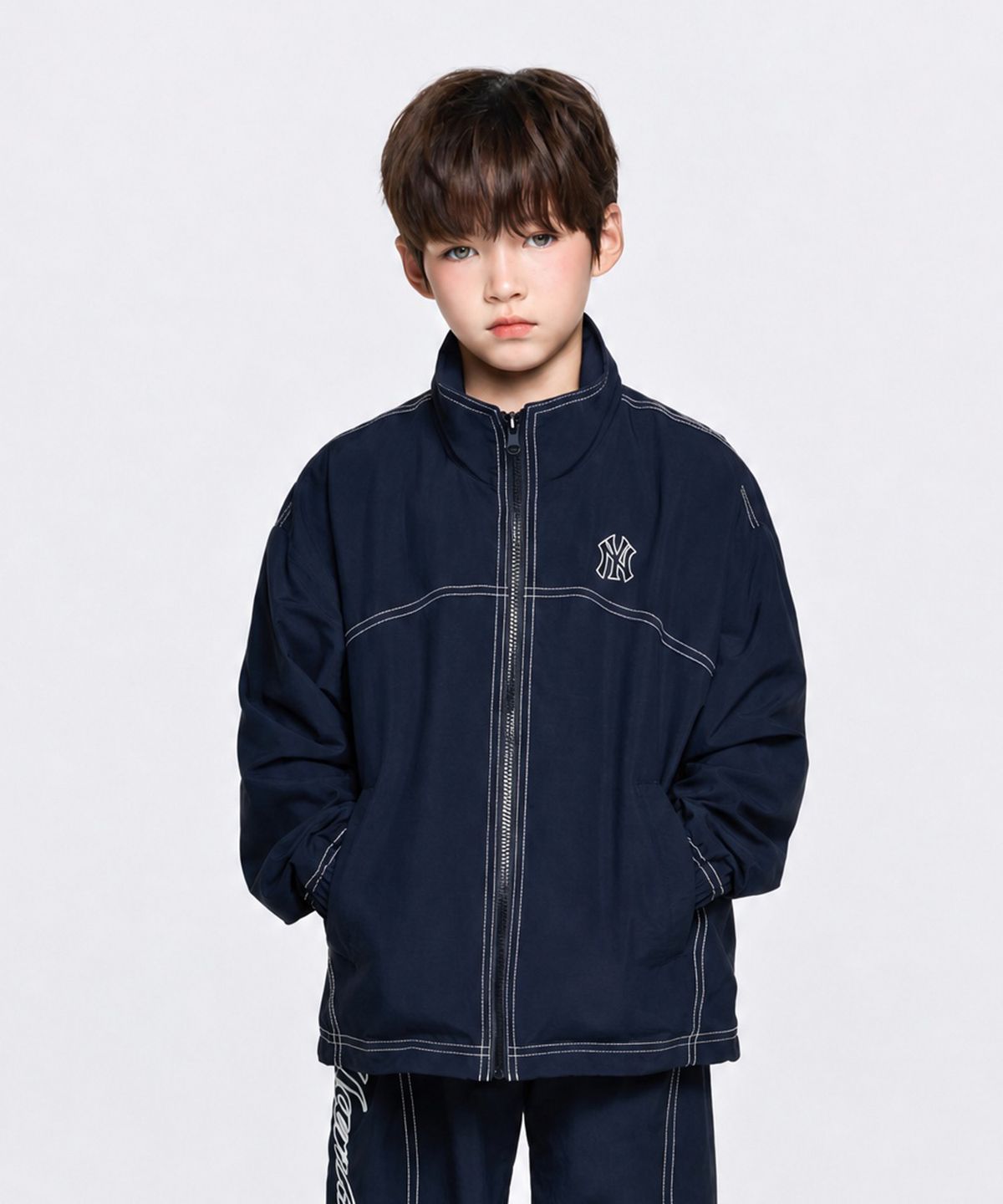 엠엘비 키즈(MLB KIDS) 스포티브 패커블후드 바람막이 NY (Navy)