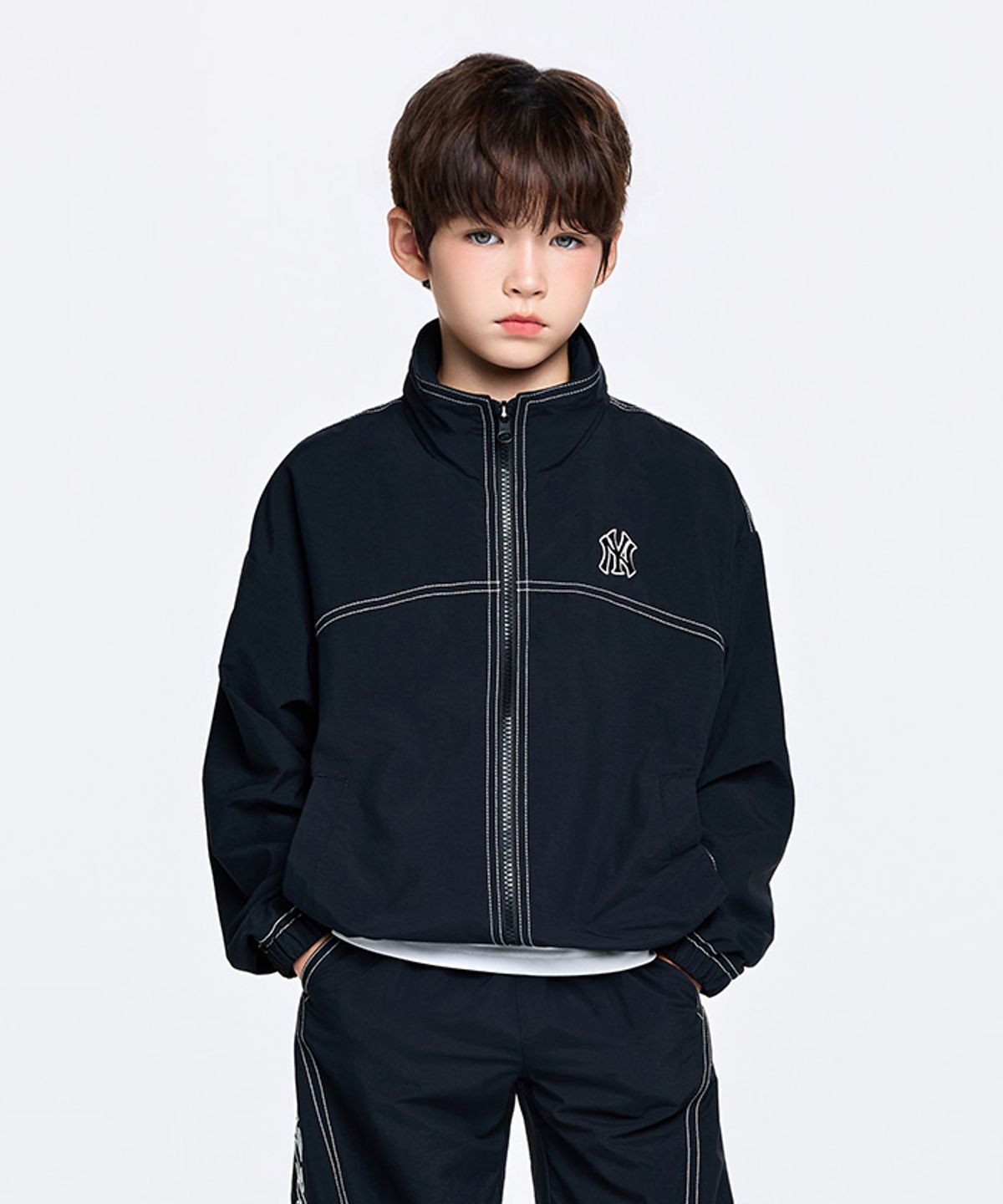 엠엘비 키즈(MLB KIDS) 스포티브 패커블후드 바람막이 NY (Black)