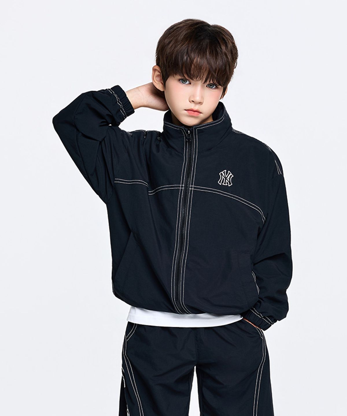 엠엘비 키즈(MLB KIDS) 스포티브 패커블후드 바람막이 NY (Black)