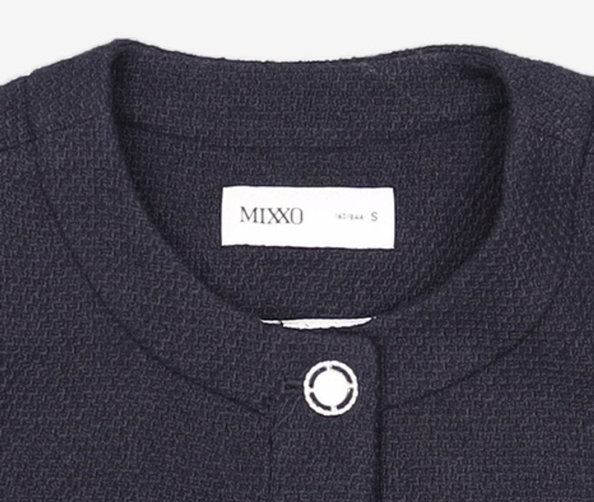미쏘(MIXXO) 라운드넥 반팔 트위드 자켓 MIWJKD51PG S