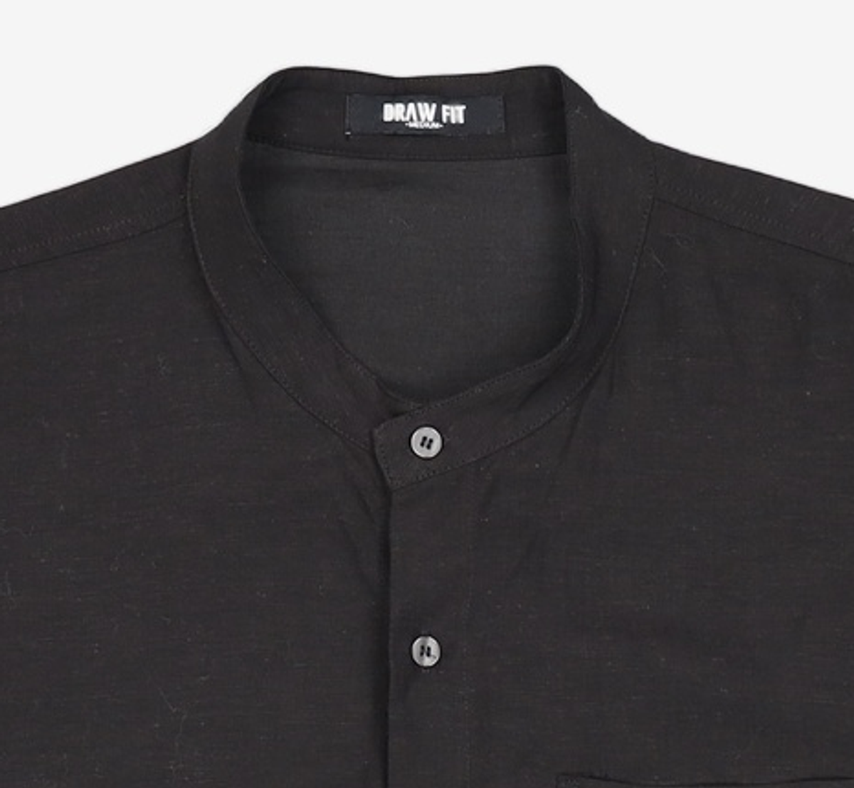 드로우핏(DRAW FIT) STABLE LINEN STAND COLLAR SHIRTS [BLACK] M