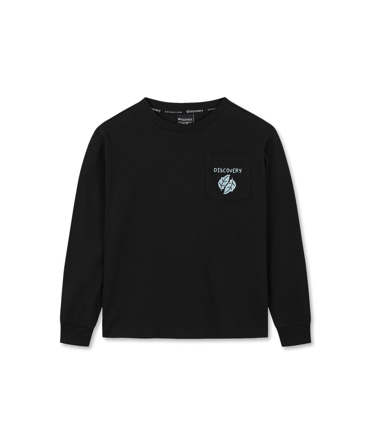 디스커버리 키즈(DISCOVERY KIDS) 키즈 그래픽 포켓 긴팔티 (BLACK)
