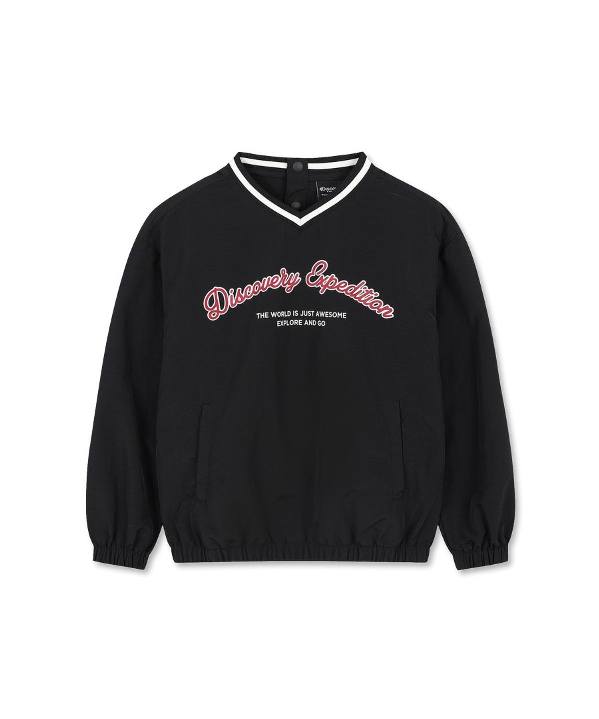 디스커버리 키즈(DISCOVERY KIDS) 키즈 경량 우븐 맨투맨-팬츠 2SET (BLACK)