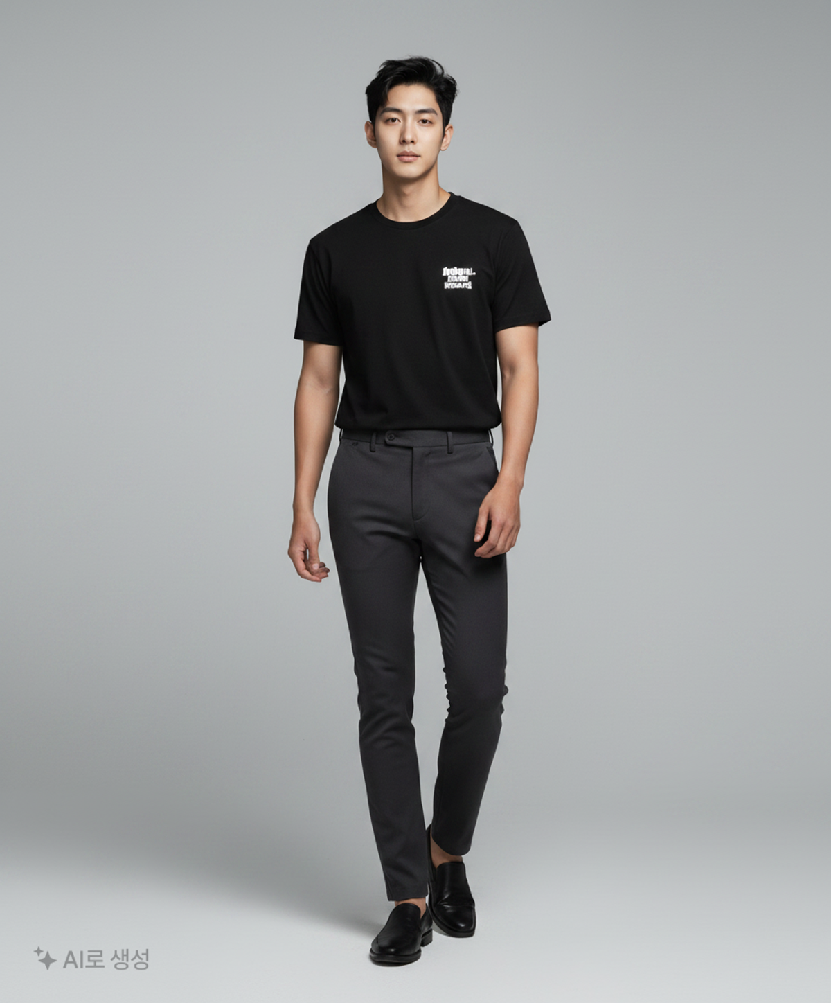 노매뉴얼(NOMANUAL) DOODLE LOGO T-SHIRT - BLACK M