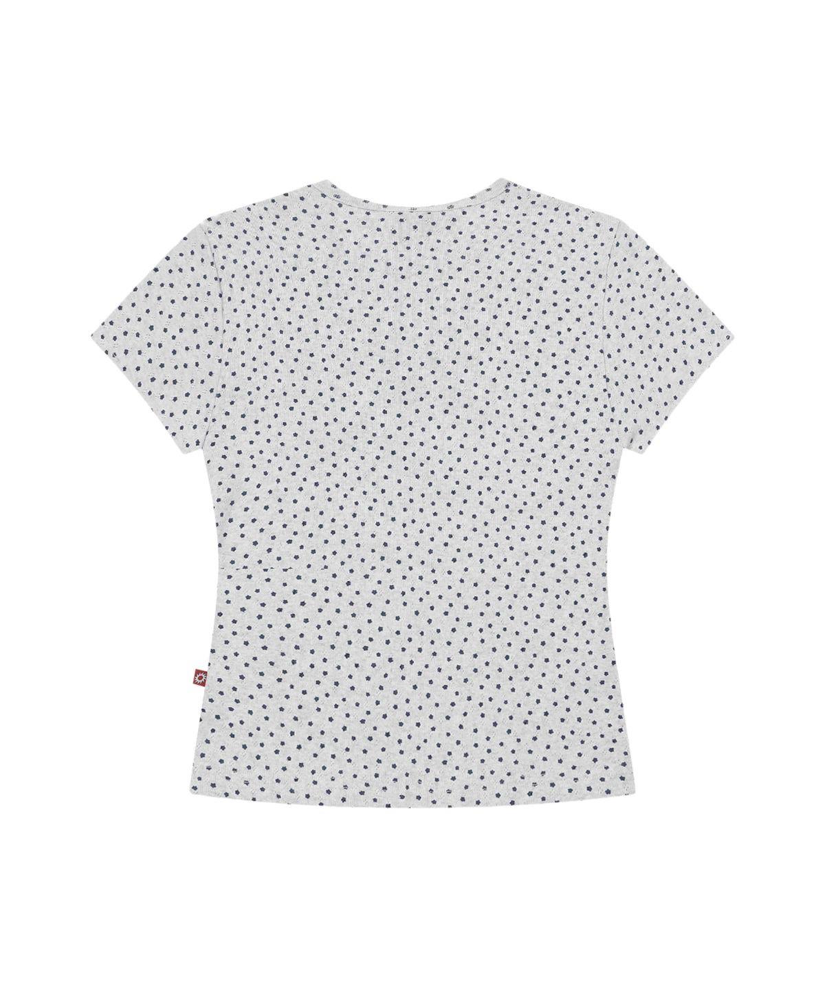 에스이에스티(S'EST) Bloom Henley Neck Slim Fit T-shirts White Melange