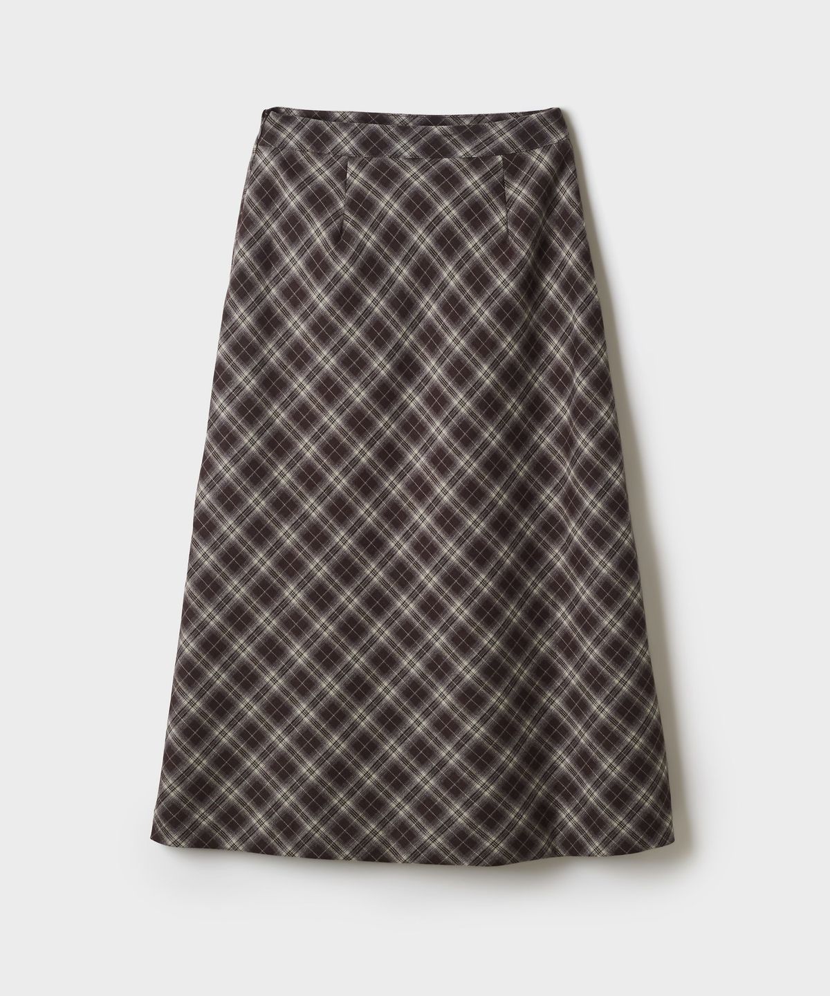 스파오(SPAO) 체크 플레어 롱 스커트_SPWHG49G01